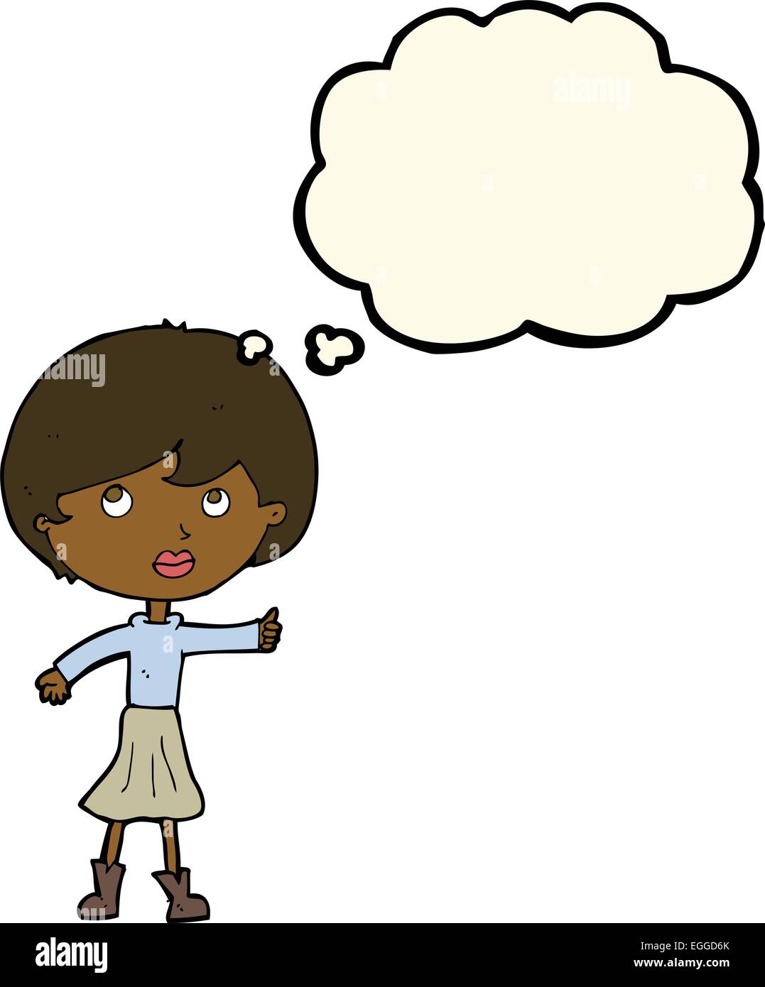 cartoon woman asking question with thought bubble Stock Vector Image ...