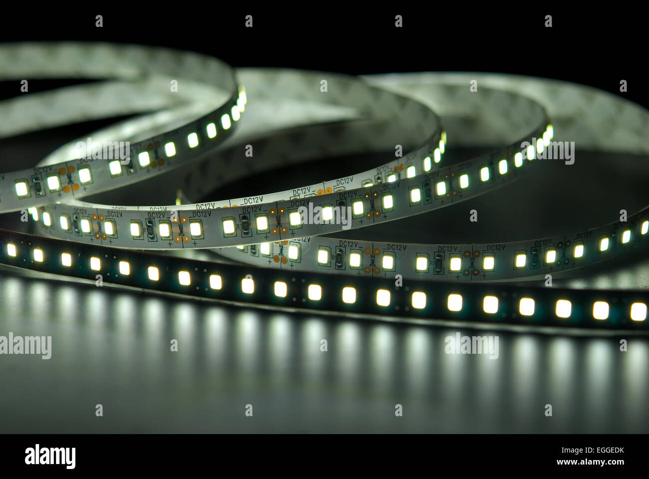 Led stripe on the black background Stock Photo - Alamy