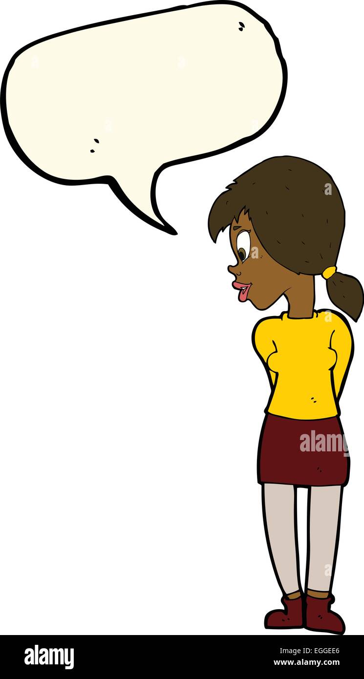 cartoon pretty girl with speech bubble Stock Vector Image & Art - Alamy