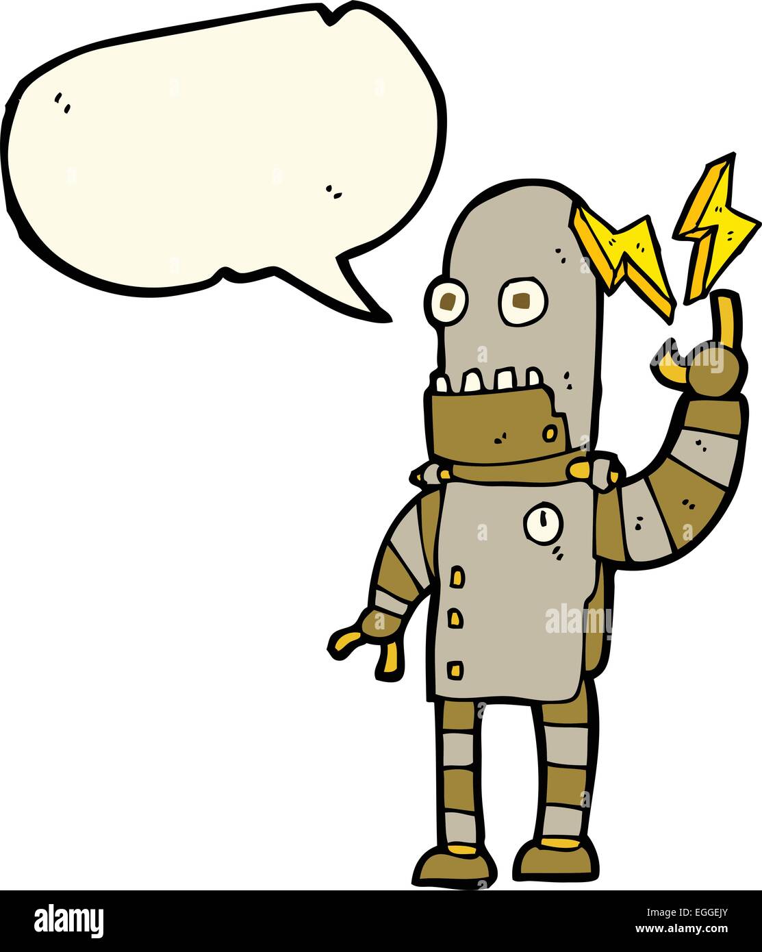 cartoon old robot with speech bubble Stock Vector Image & Art - Alamy