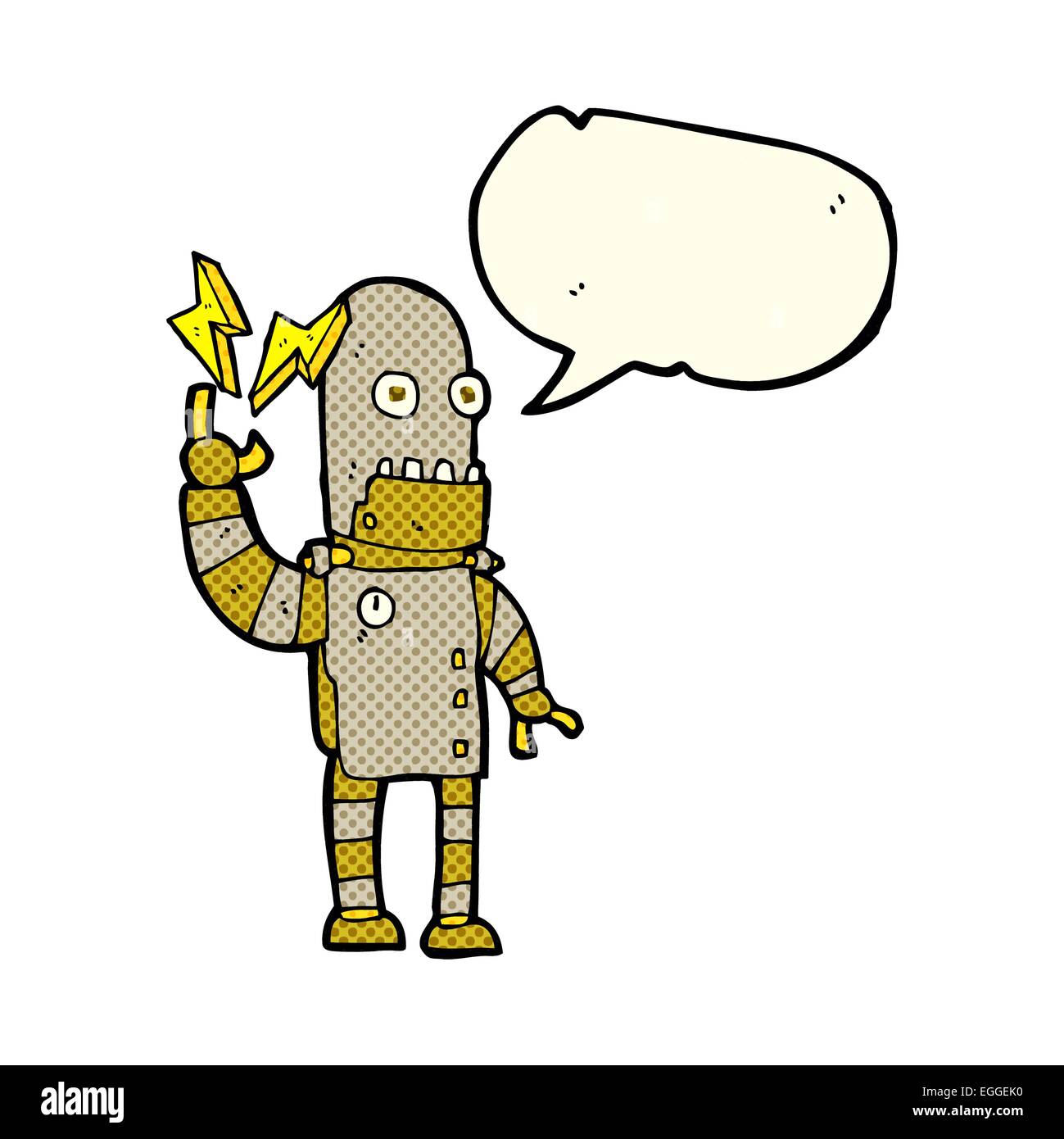 cartoon old robot with speech bubble Stock Vector Image & Art - Alamy