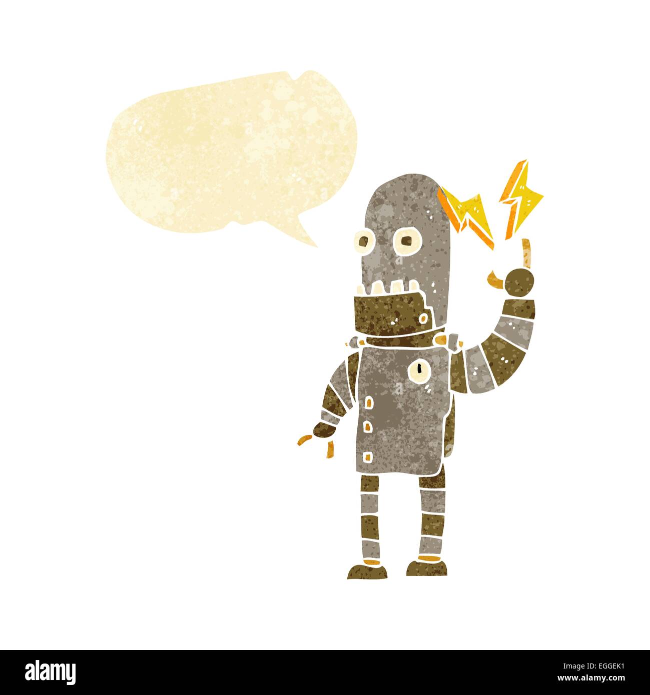cartoon old robot with speech bubble Stock Vector Image & Art - Alamy