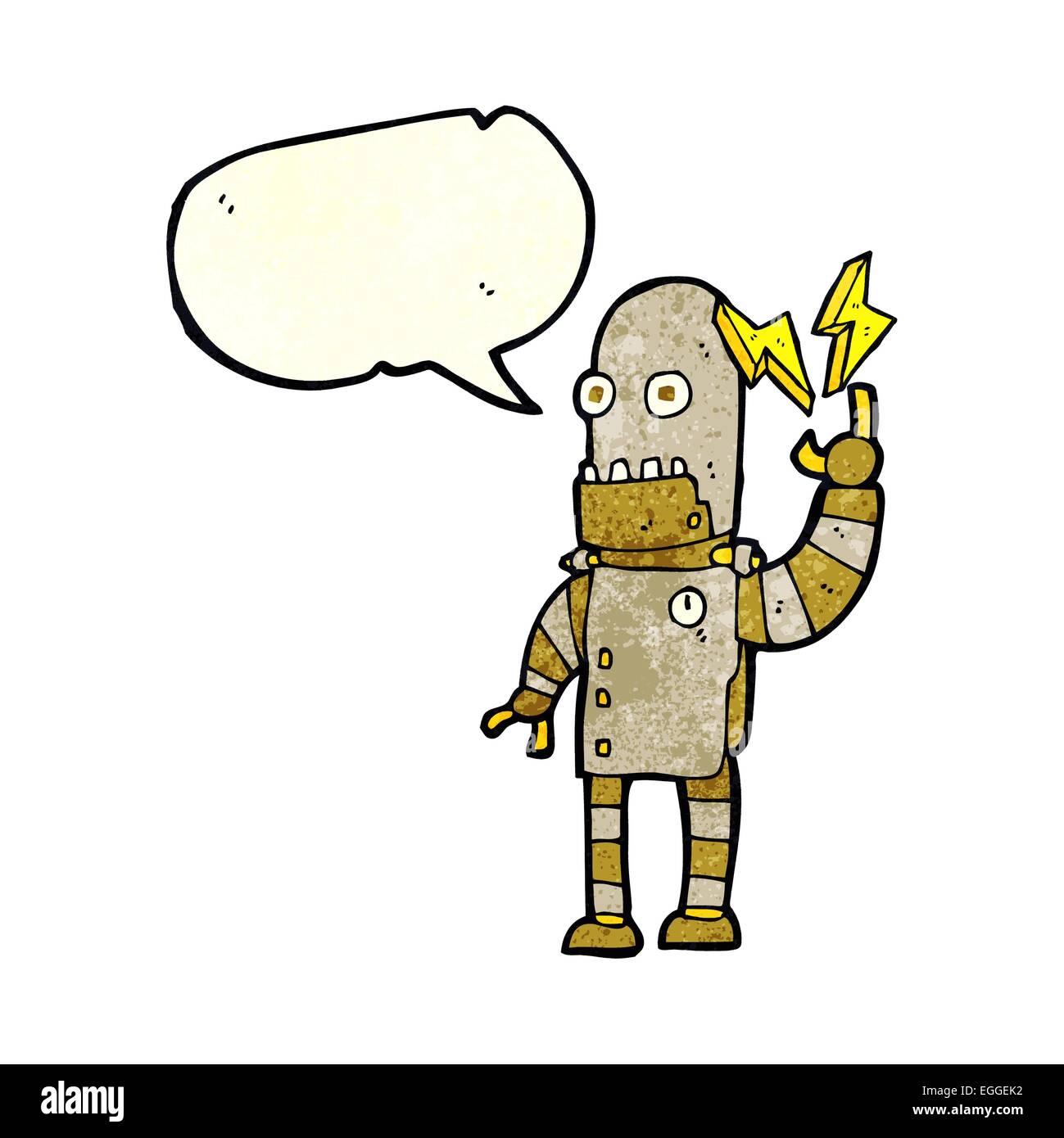 cartoon old robot with speech bubble Stock Vector Image & Art - Alamy