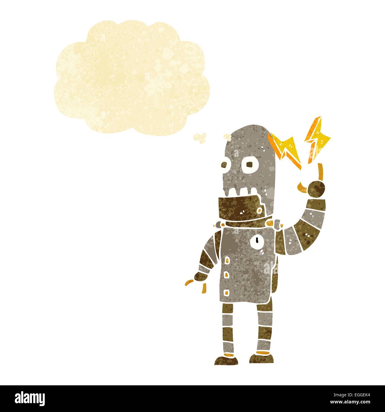 cartoon old robot with thought bubble Stock Vector Image & Art - Alamy