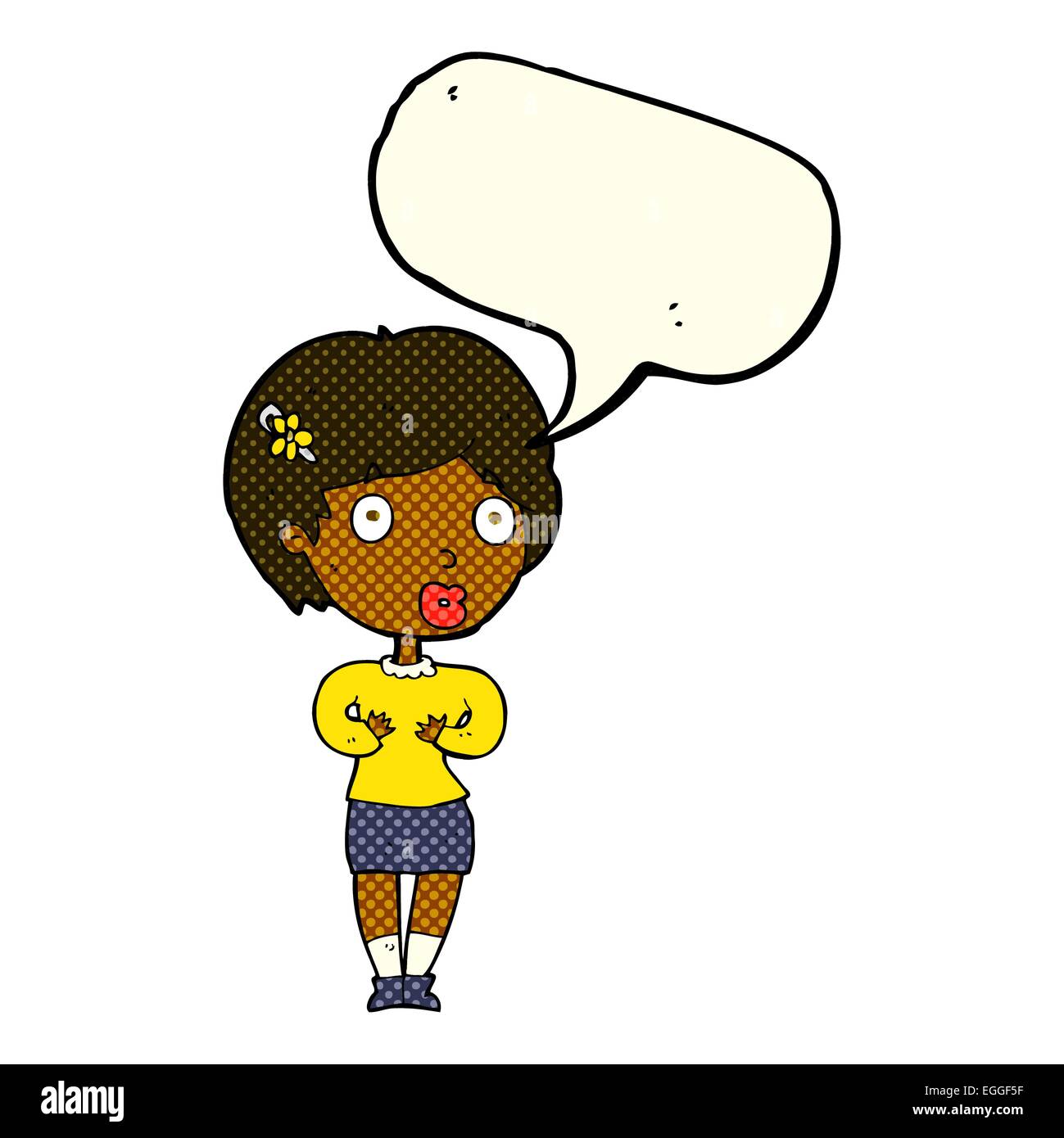 cartoon surprised woman with speech bubble Stock Vector Image & Art - Alamy