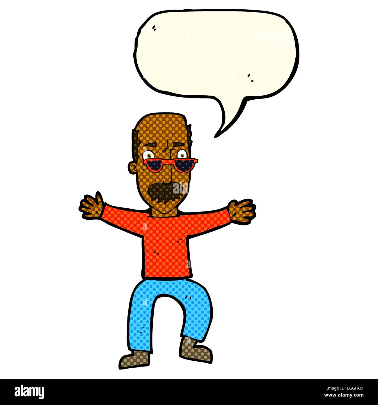 cartoon old man waving arms with speech bubble Stock Vector Image & Art