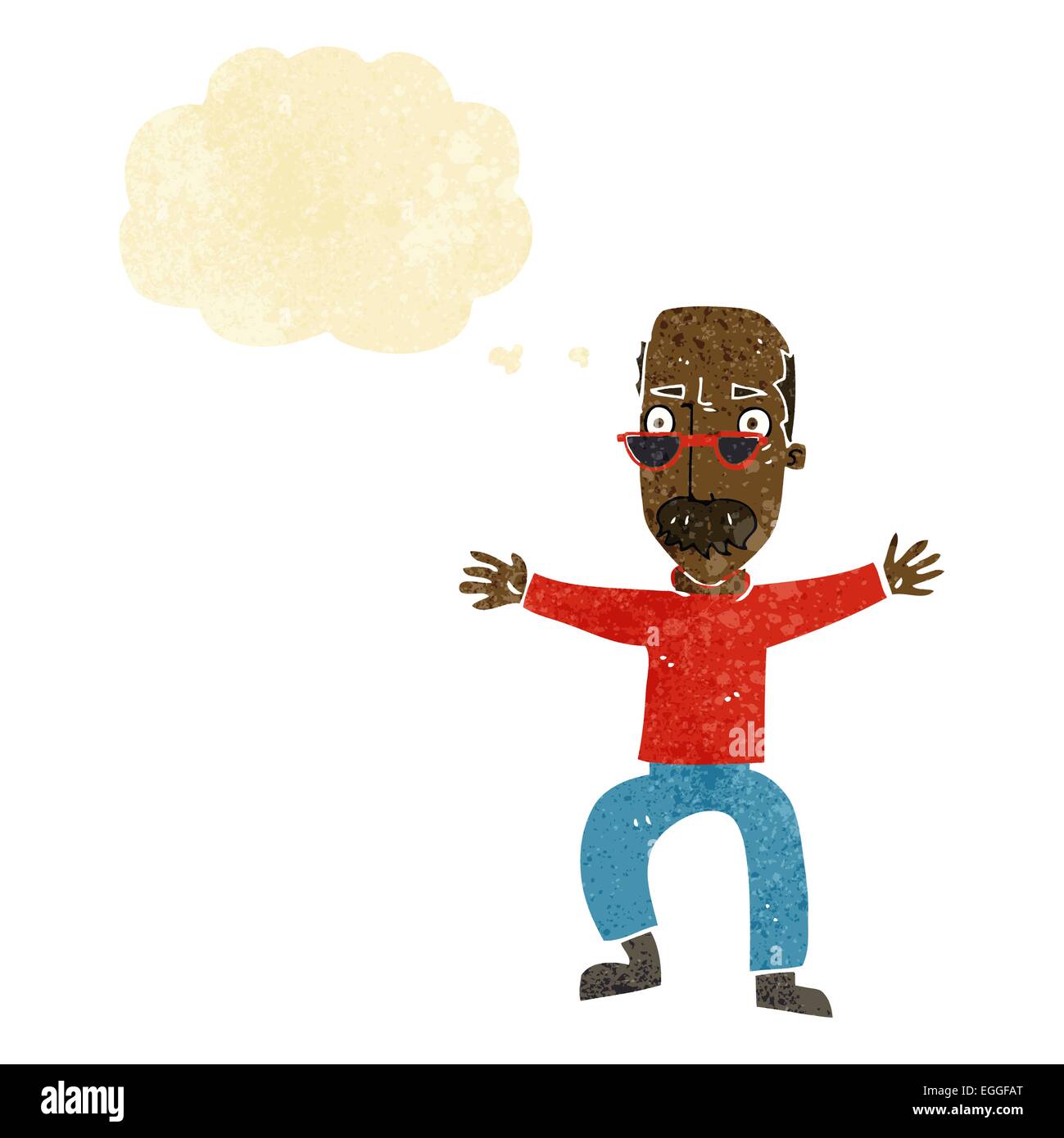 cartoon old man waving arms with thought bubble Stock Vector Image ...
