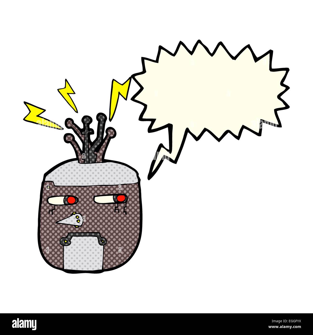 cartoon robot head with speech bubble Stock Vector Image & Art - Alamy