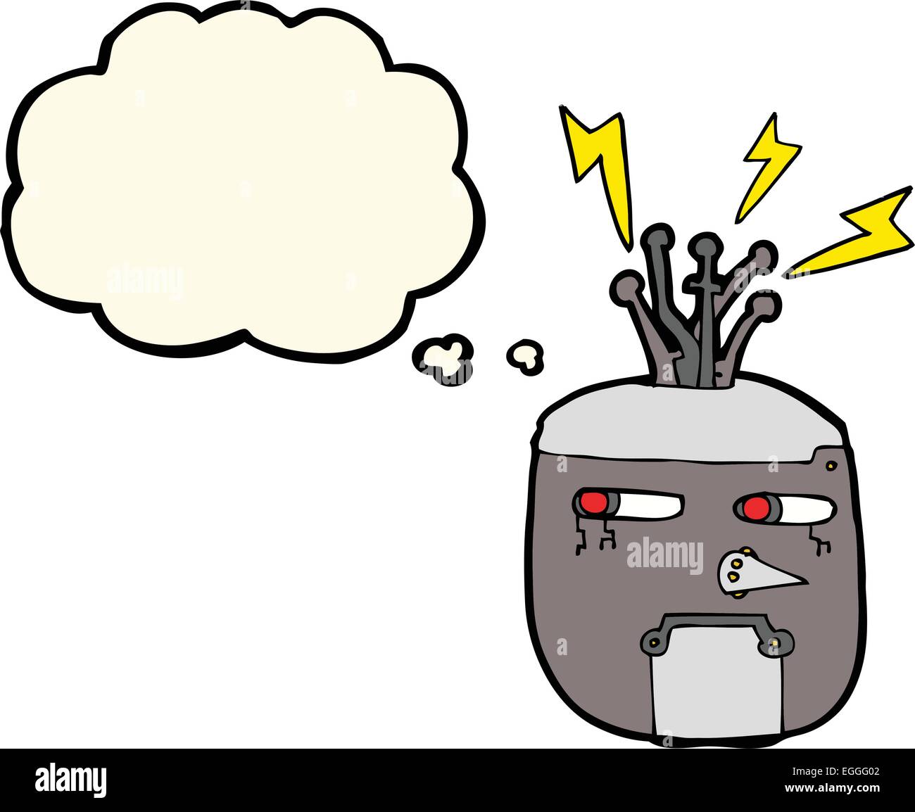 cartoon robot head with thought bubble Stock Vector Image & Art - Alamy