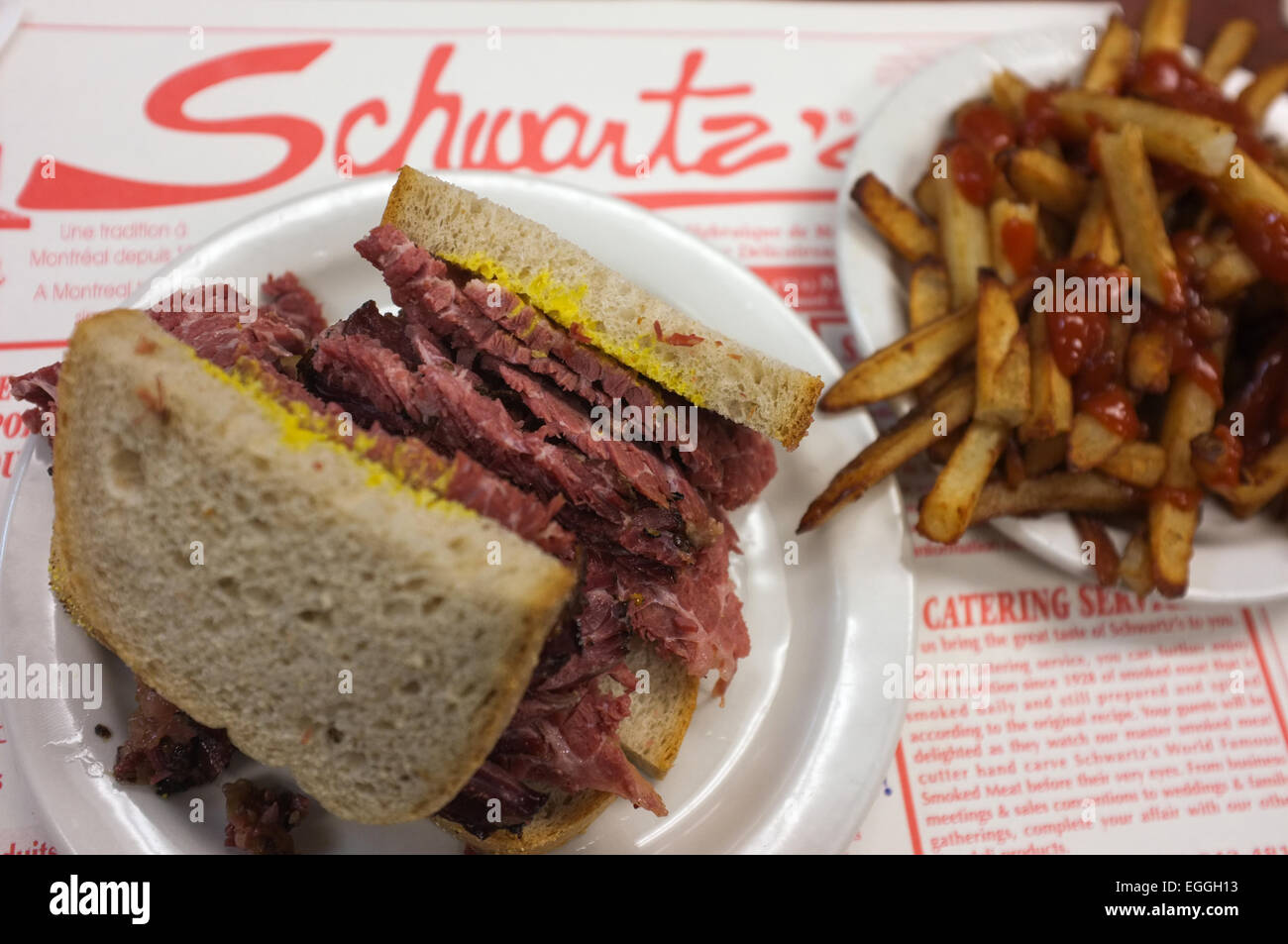 Schwartz's deli located on St. Laurent in Montreal, Que., April 27, 2012. Stock Photo