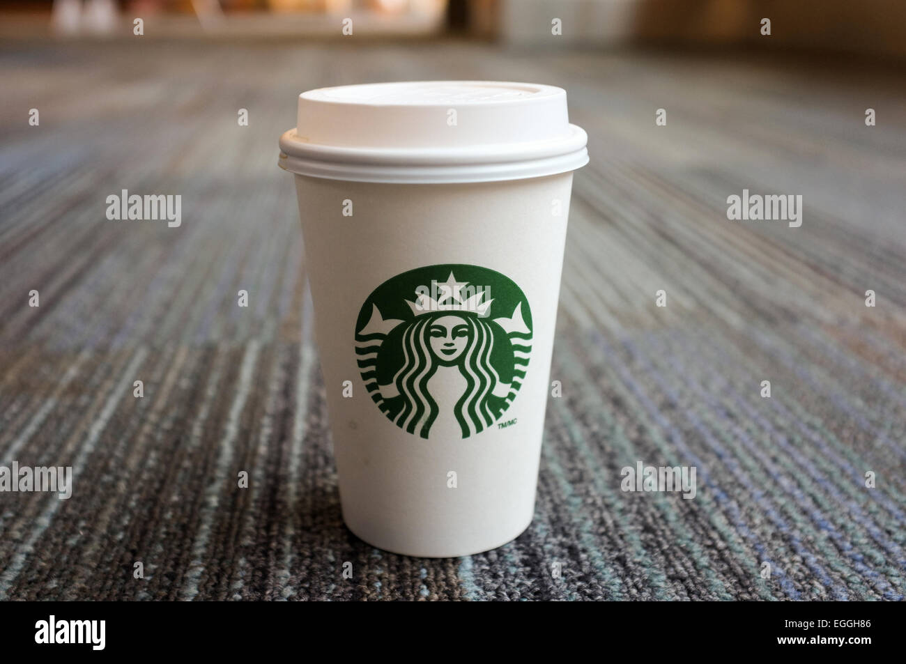 A cardboard starbucks coffee cup Stock Photo