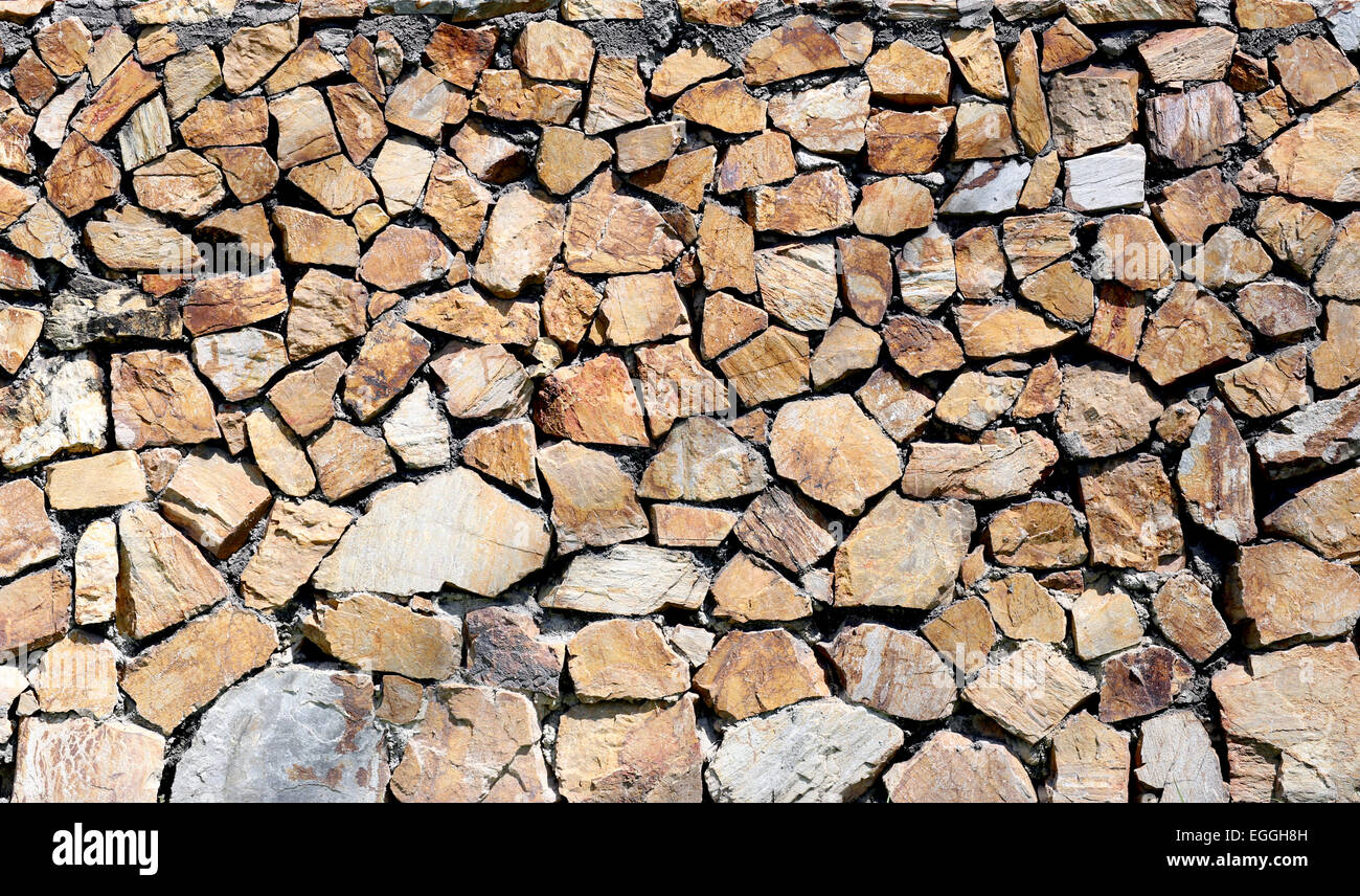 Brown stone wall surface for the background. Stock Photo