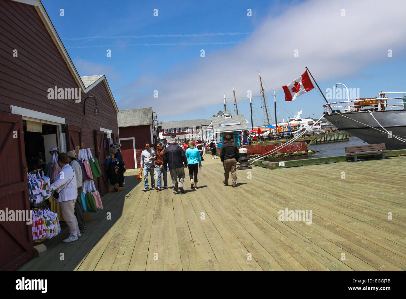The boardwalk along the waterfront in Halifax, N.S. Stock Photo