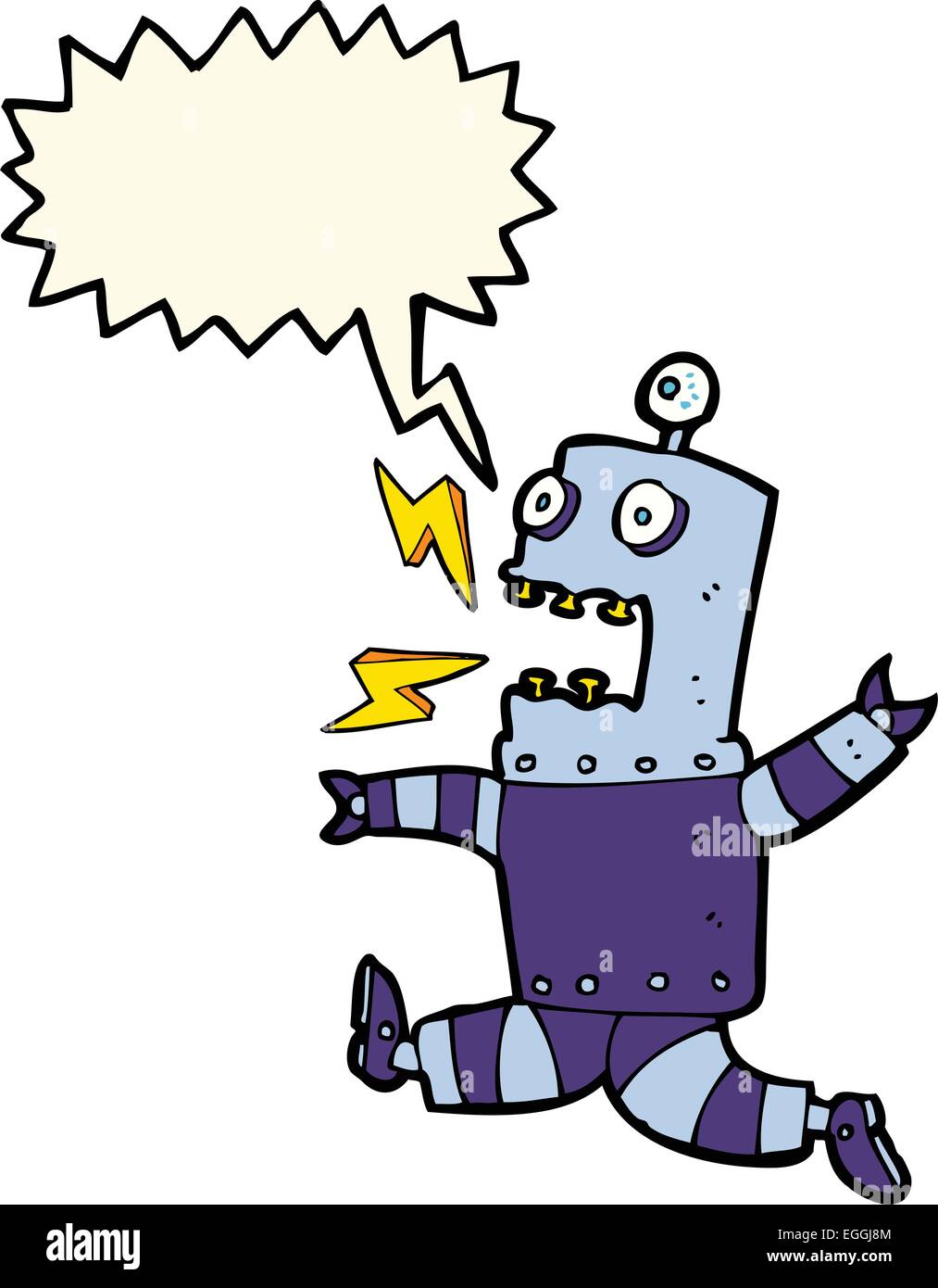 cartoon terrified robot with speech bubble Stock Vector Image & Art - Alamy