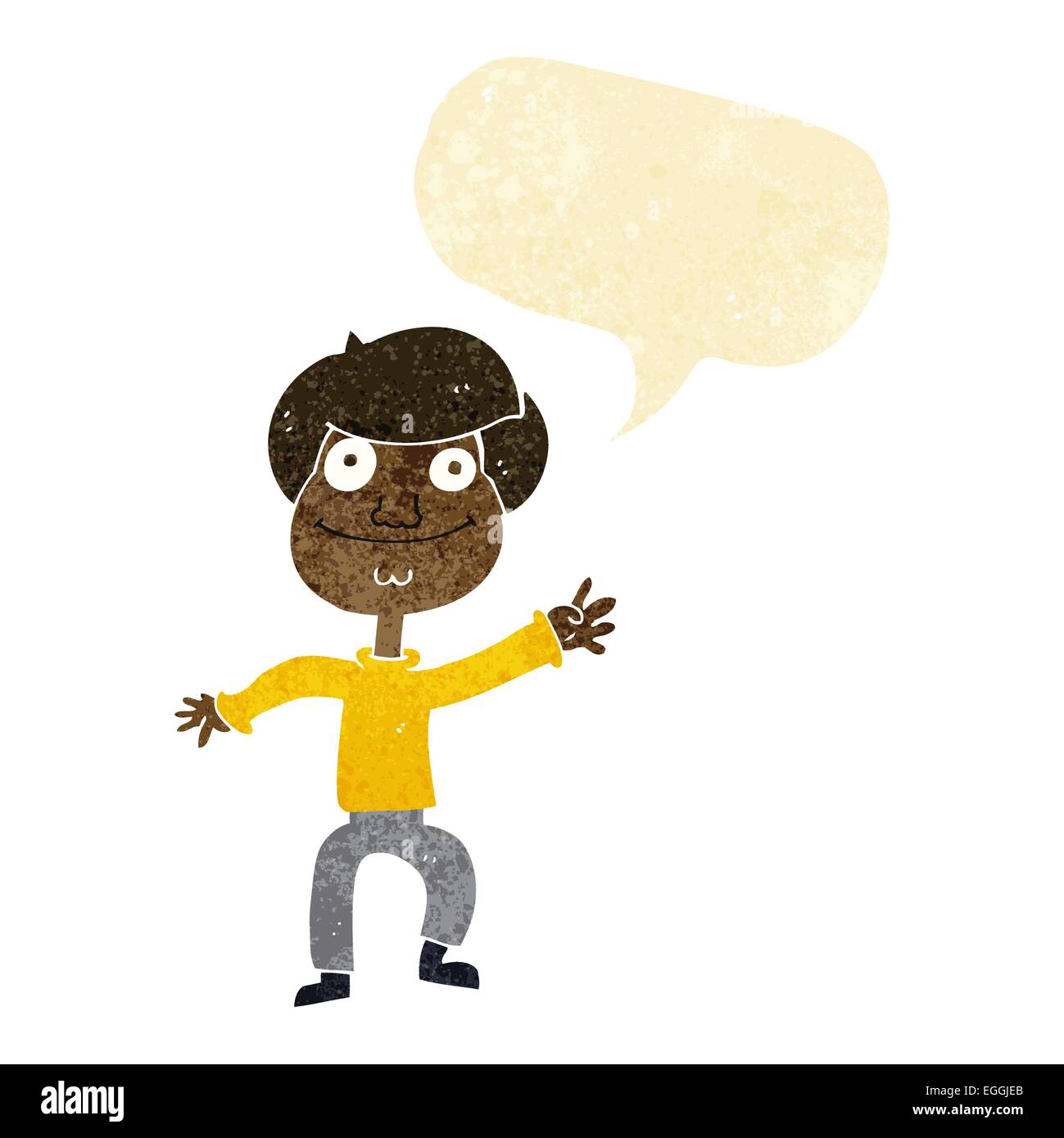 cartoon happy man waving with speech bubble Stock Vector Image & Art ...