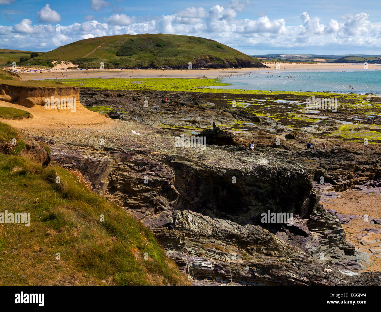 The beach at Daymer Bay near Padstow on the North Cornwall coast in south west England UK Stock Photo