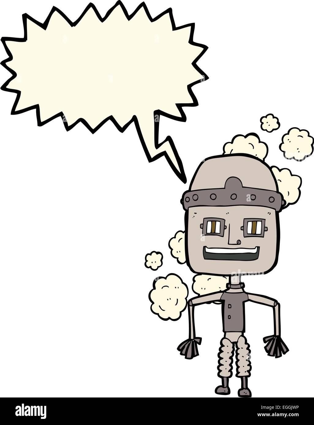 funny cartoon old robot with speech bubble Stock Vector Image & Art - Alamy