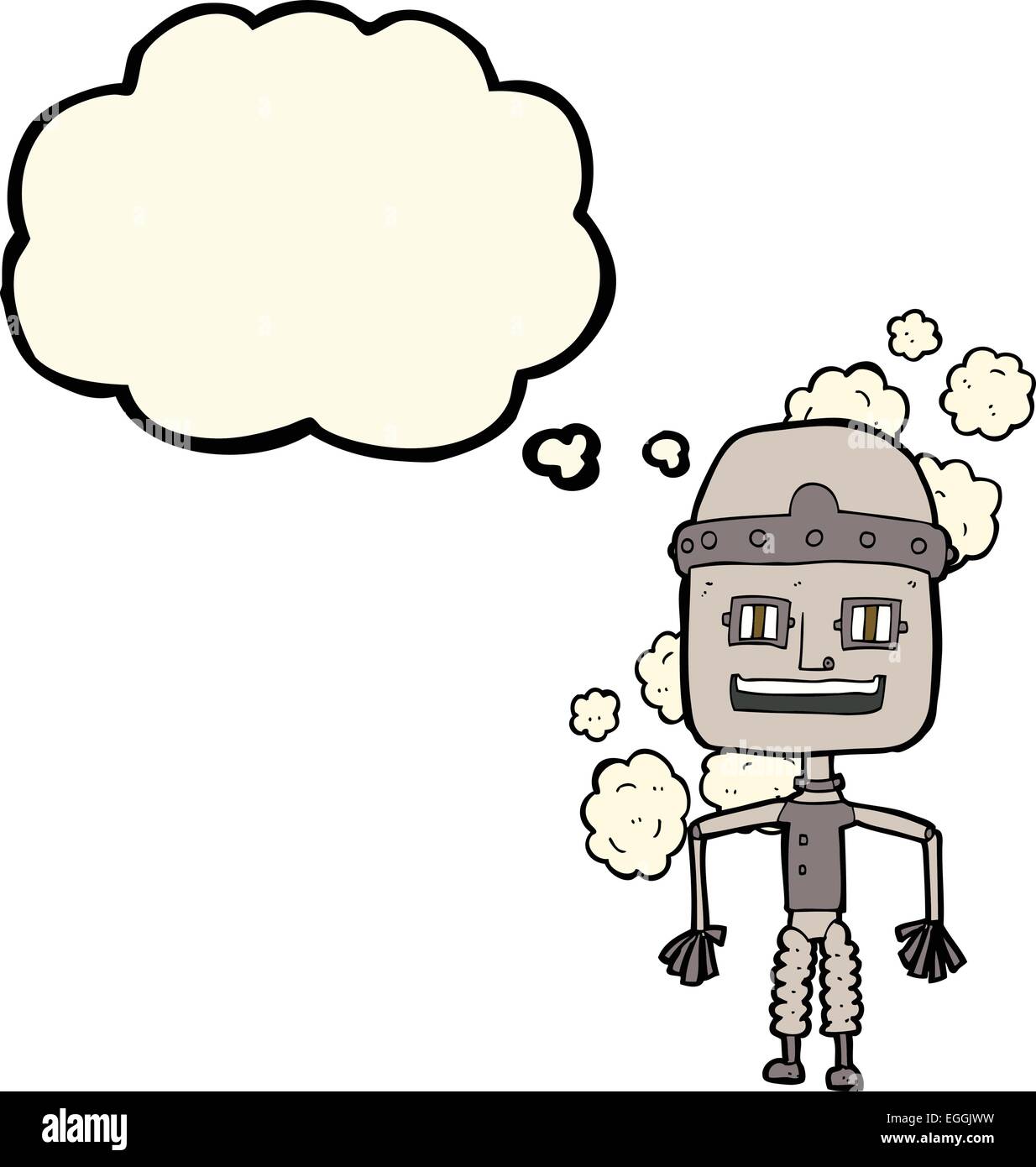 funny cartoon old robot with thought bubble Stock Vector Image & Art ...