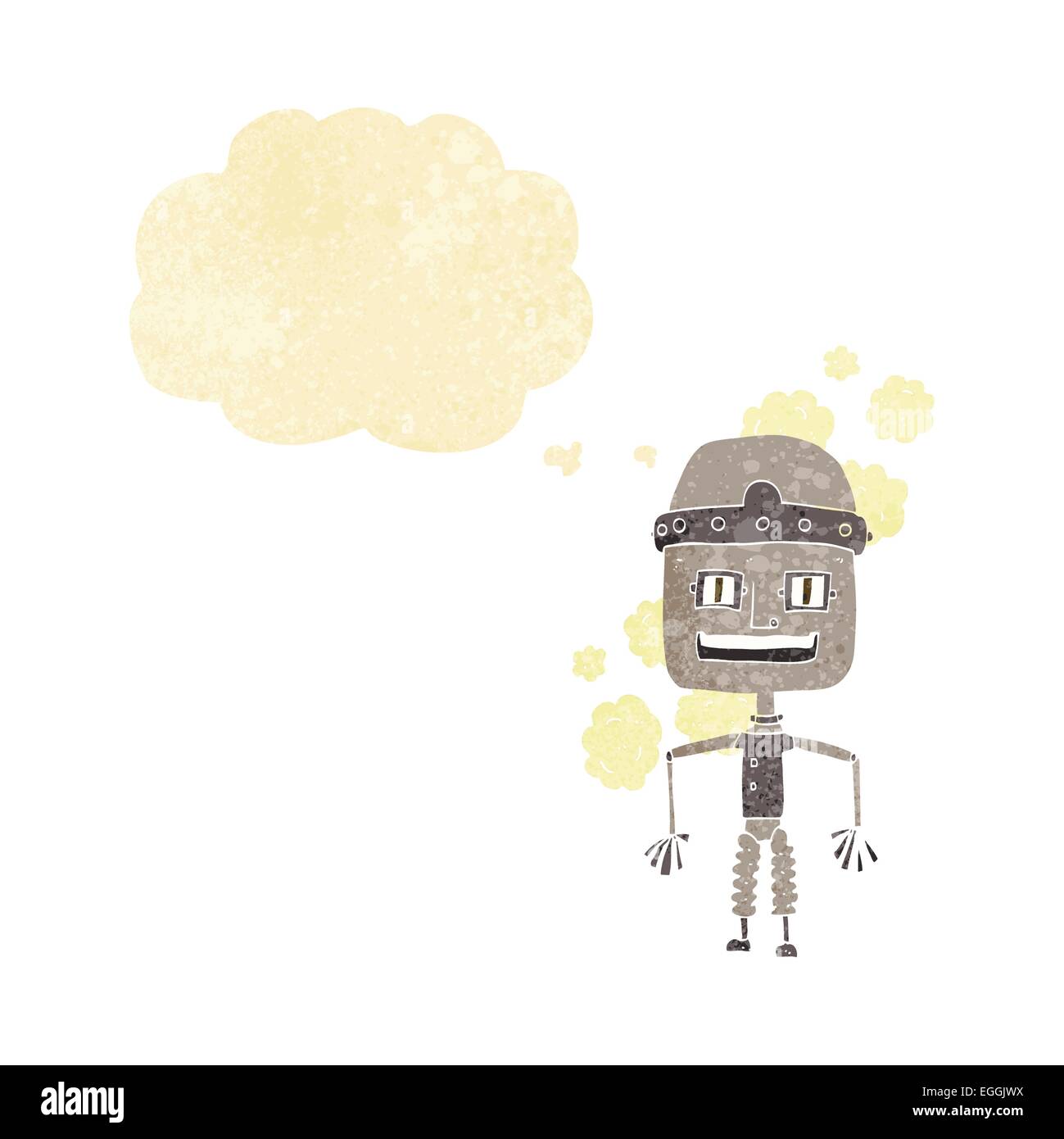 funny cartoon old robot with thought bubble Stock Vector Image & Art ...