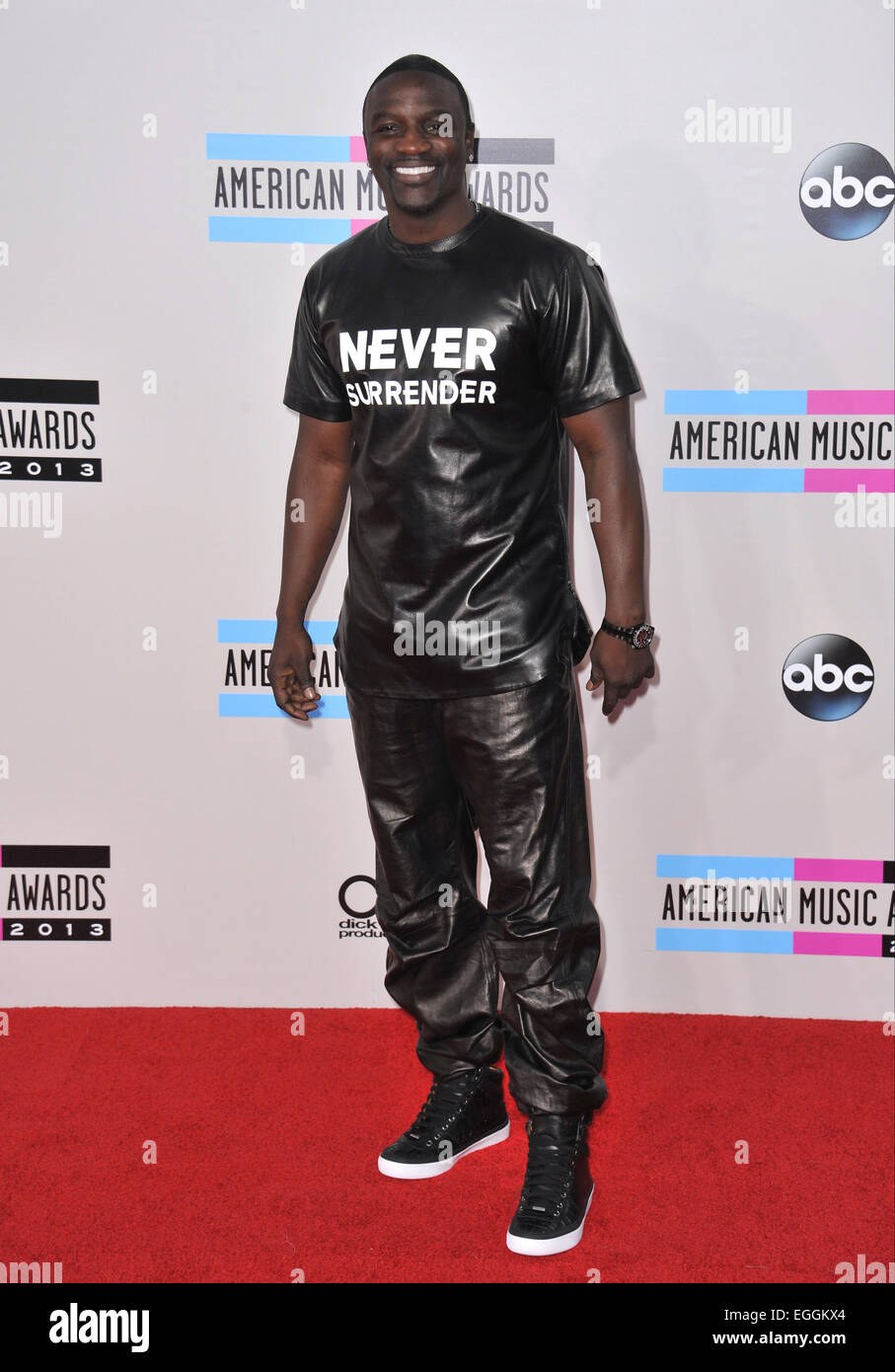 LOS ANGELES, CA - NOVEMBER 24, 2013: Akon at the 2013 American Music Awards at the Nokia Theatre, LA Live. Stock Photo