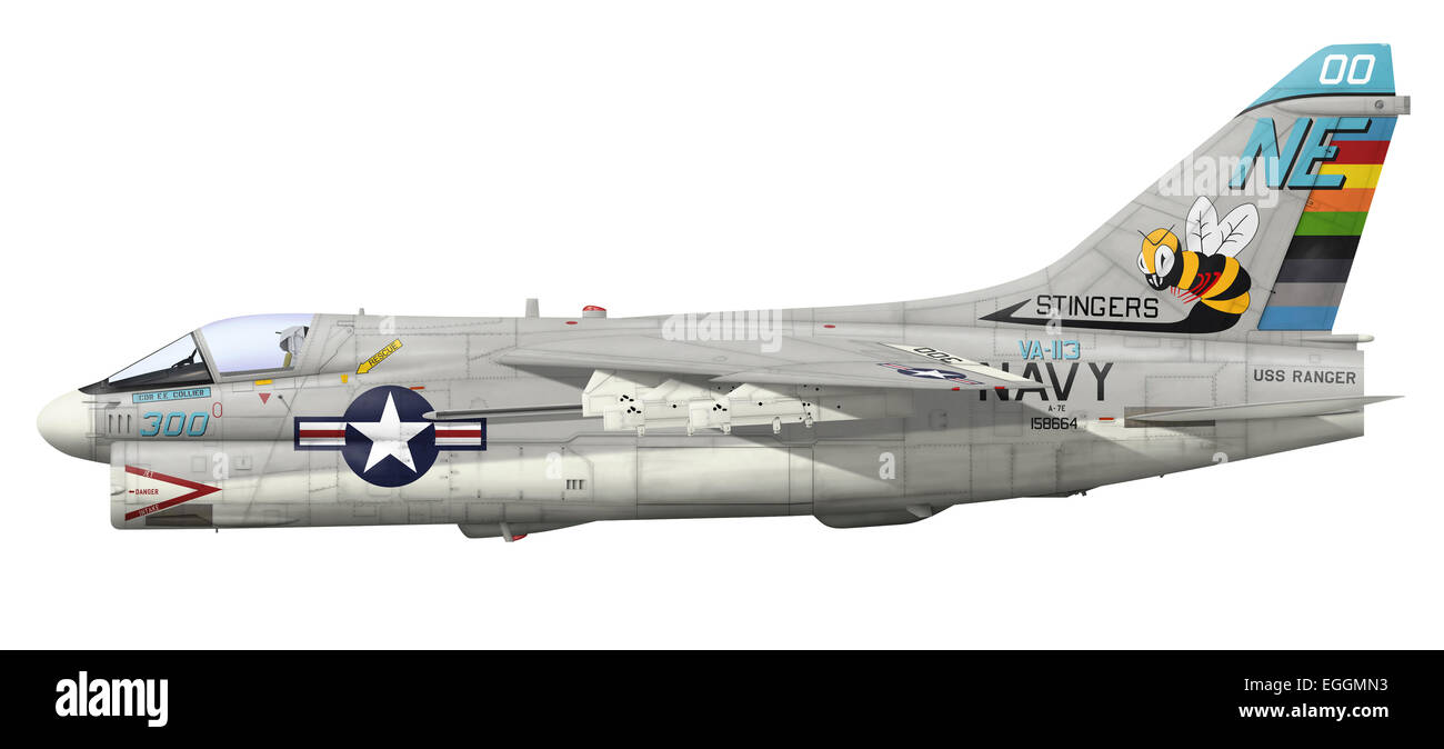 LTV A-7E Corsair II NE-300 assigned to VA-113. This aircraft entered  service in 1974 with VA-113 Stingers and is typical of the Stock Photo -  Alamy