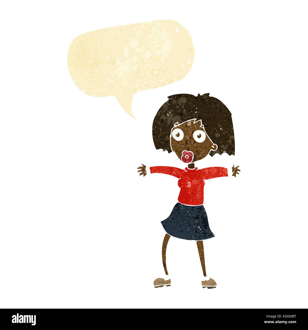 cartoon surprised woman with speech bubble Stock Vector Image & Art - Alamy