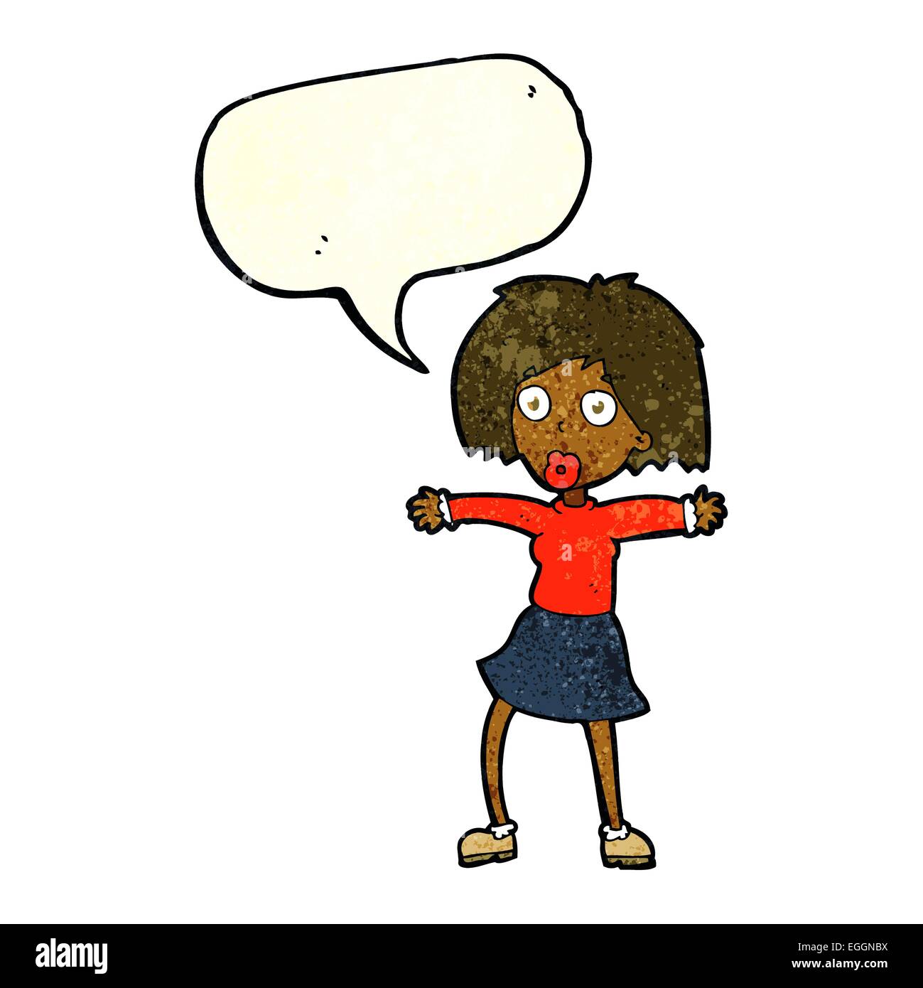 cartoon surprised woman with speech bubble Stock Vector Image & Art - Alamy