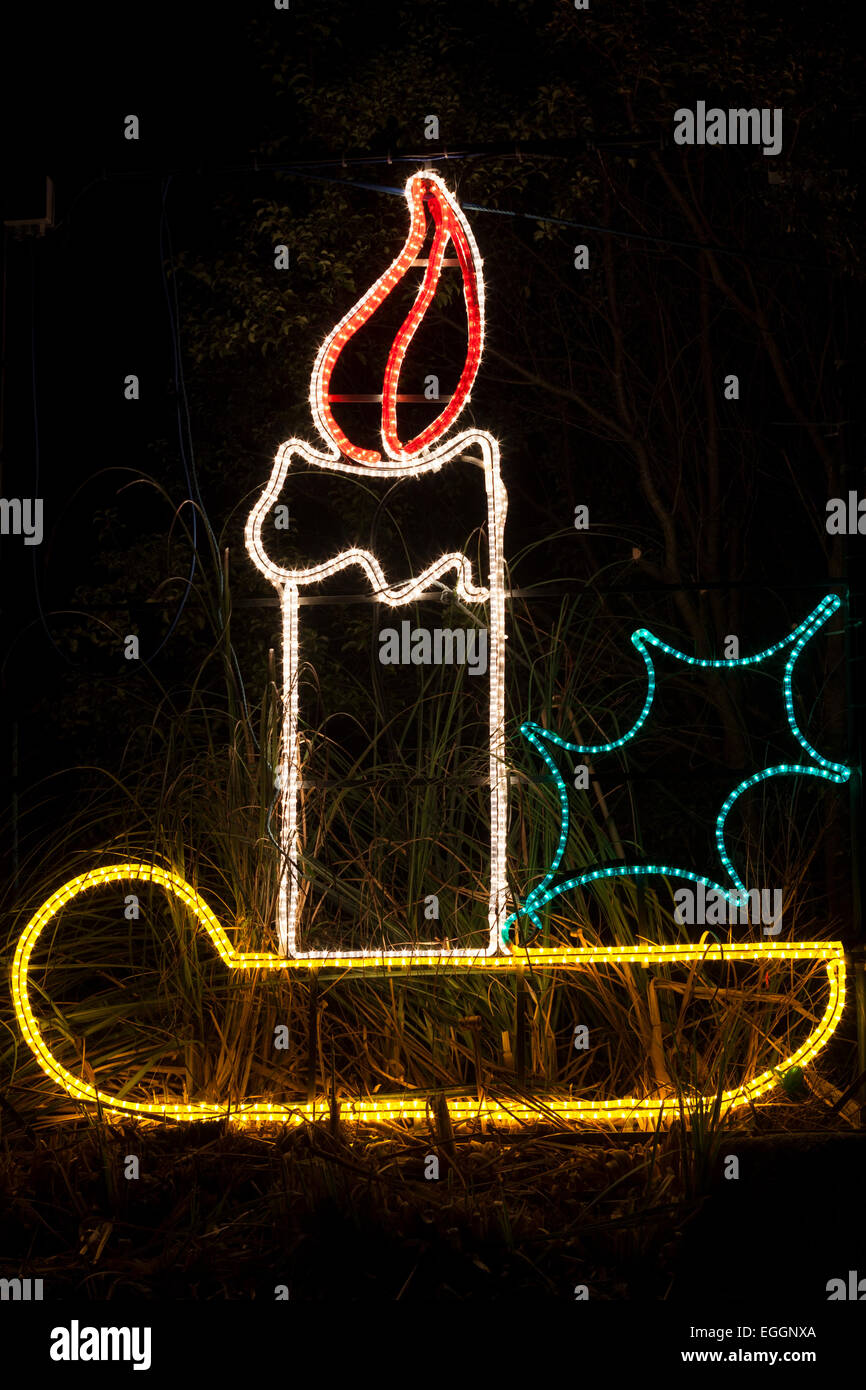 Candle, Angarrack [Christmas Lights], Cornwall, UK Stock Photo Alamy