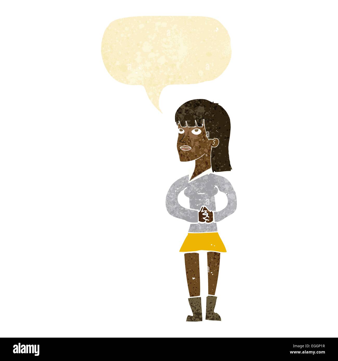 cartoon woman waiting with speech bubble Stock Vector Image & Art - Alamy
