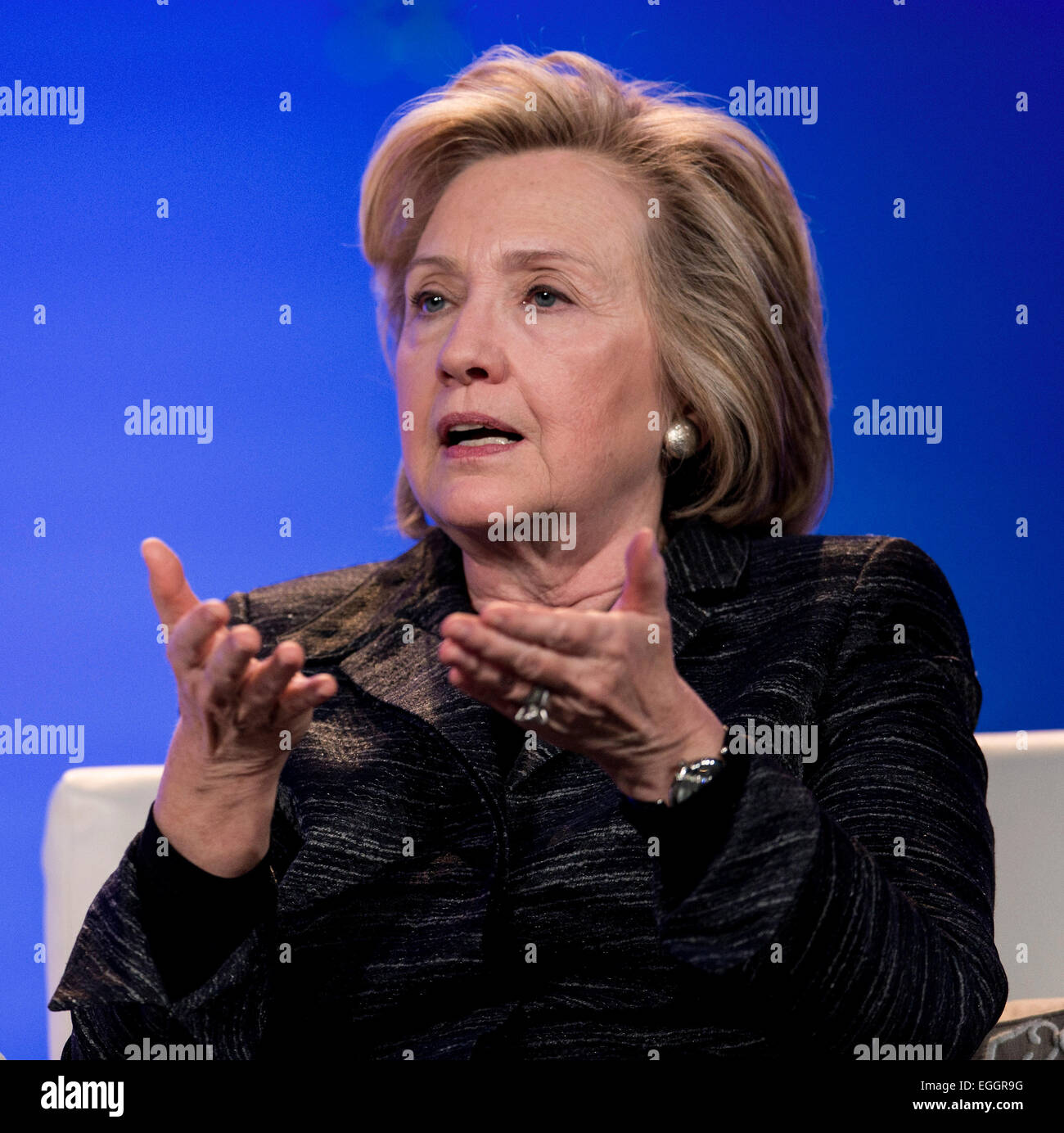 Santa Clara, California, USA. 24th Feb, 2015. HILLARY CLINTON keynotes