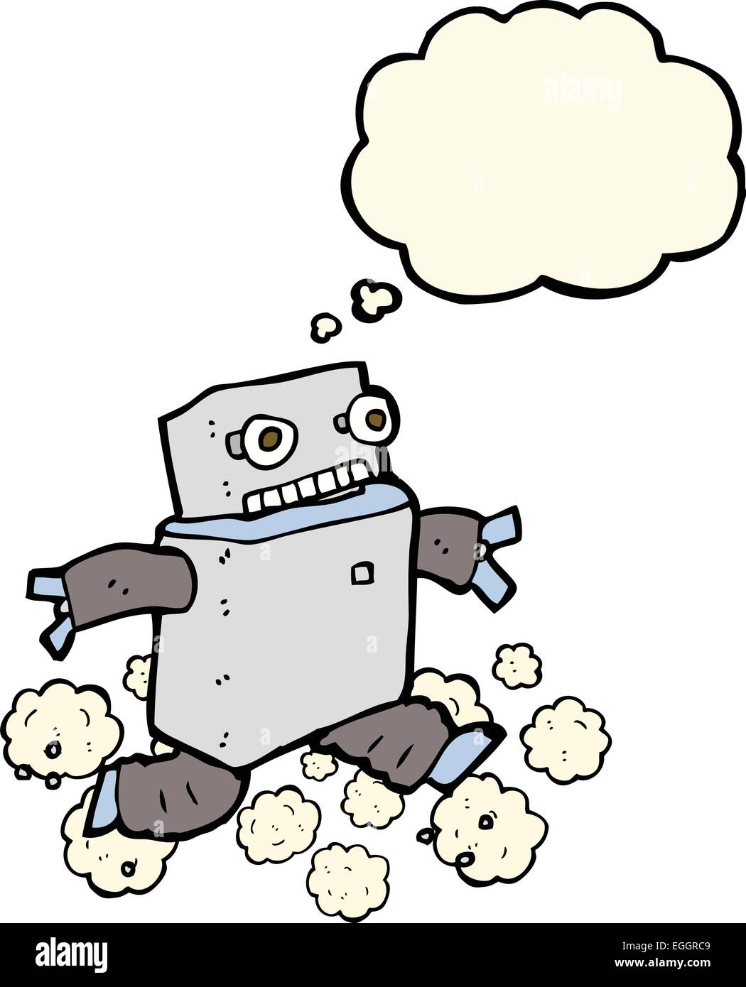 cartoon running robot with thought bubble Stock Vector Image & Art - Alamy