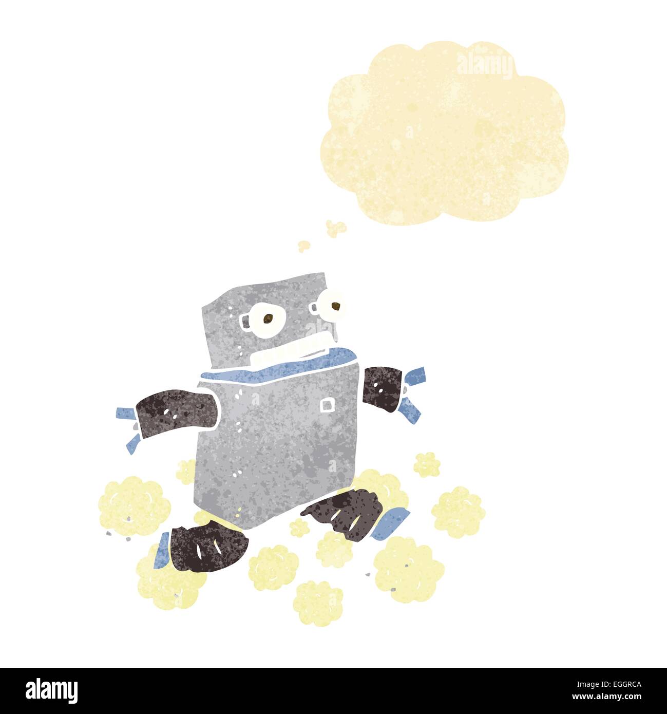 cartoon running robot with thought bubble Stock Vector Image & Art - Alamy