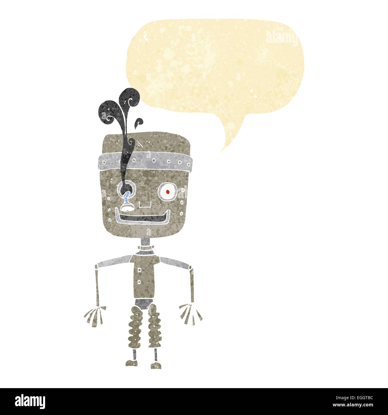 cartoon malfunctioning robot with speech bubble Stock Vector Image ...