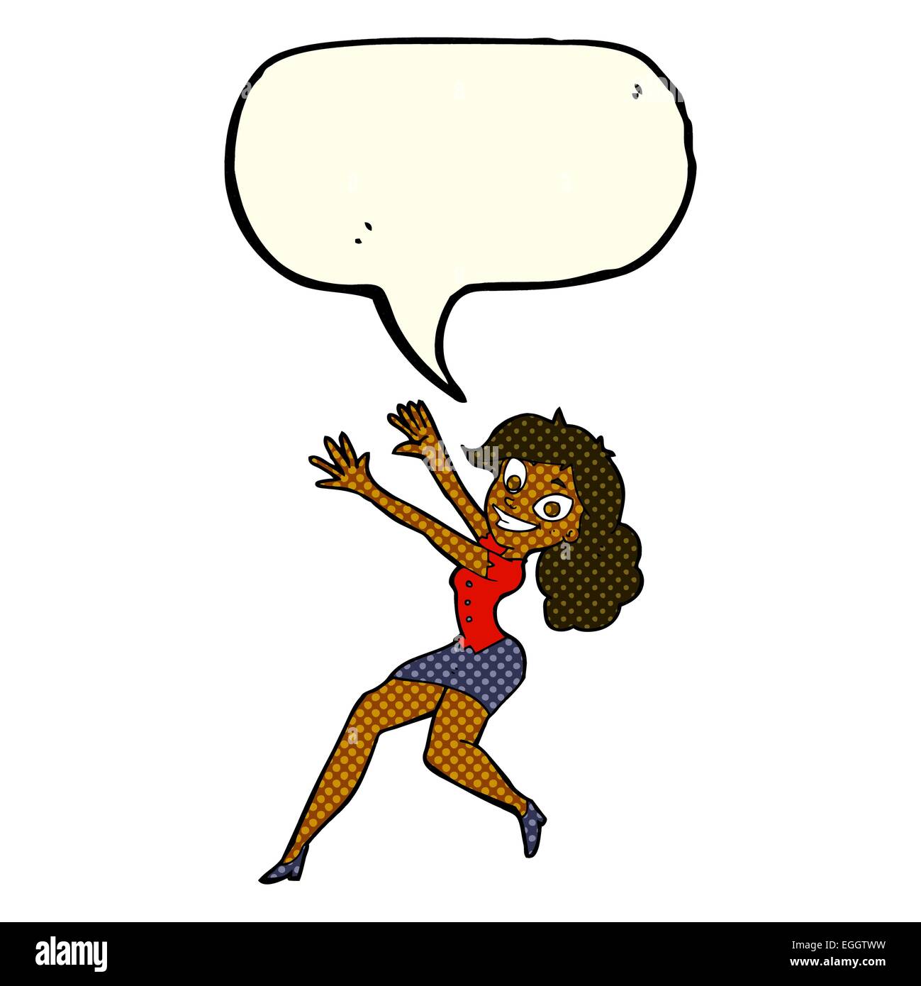 Cartoon jumping woman bubble hi-res stock photography and images - Alamy