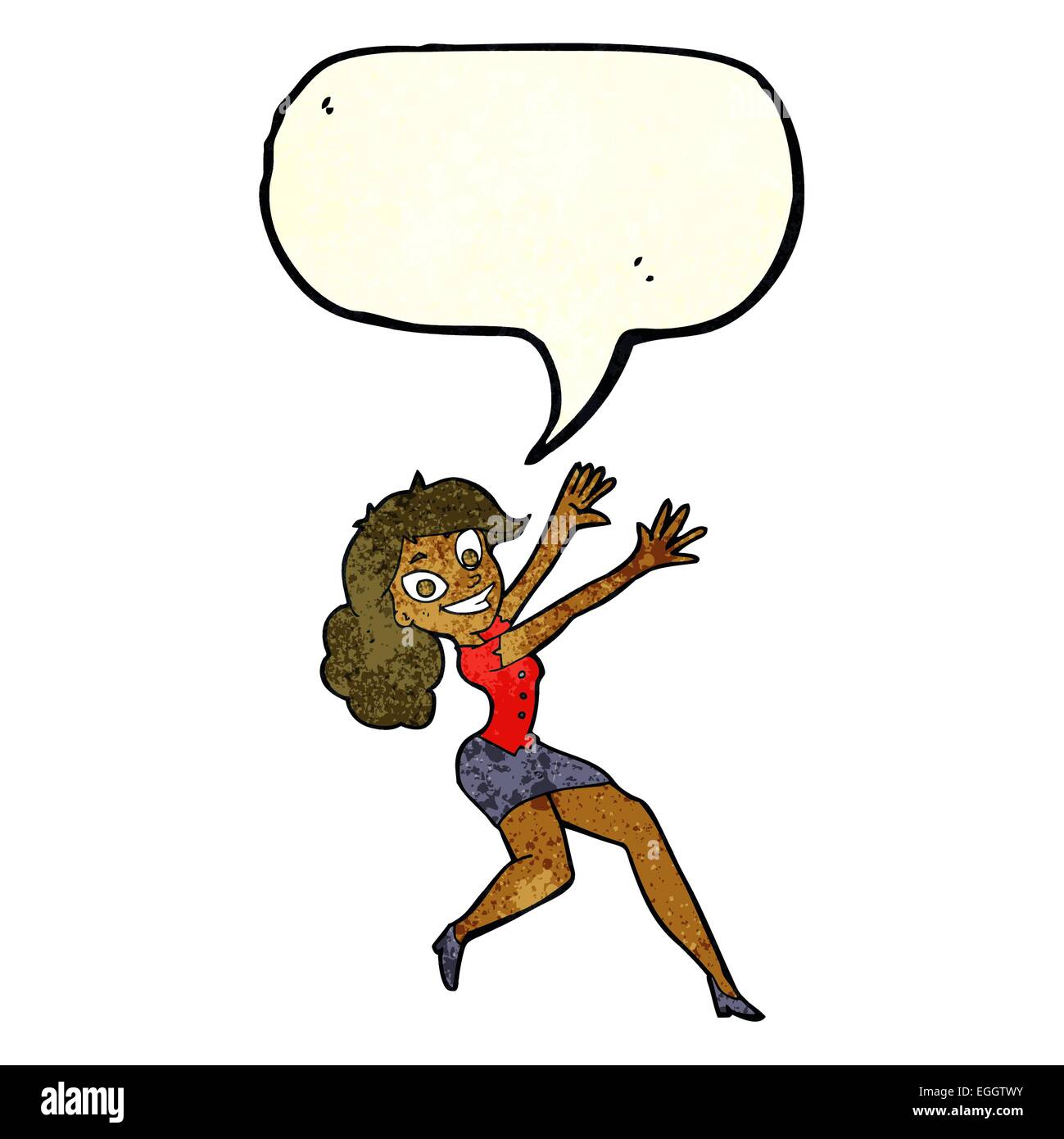 Cartoon jumping woman bubble hi-res stock photography and images - Alamy