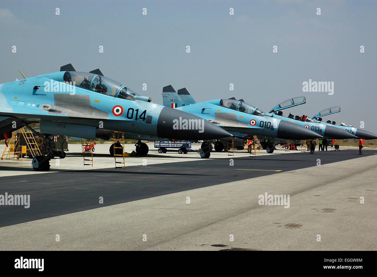 Sukhoi Su-30 aircraft from the Indian Air Force at Istres Air Base, France, during exercise Garuda II. Stock Photo