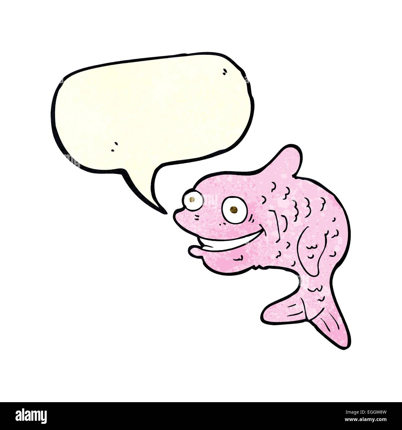 cartoon happy fish with speech bubble Stock Vector Image & Art - Alamy