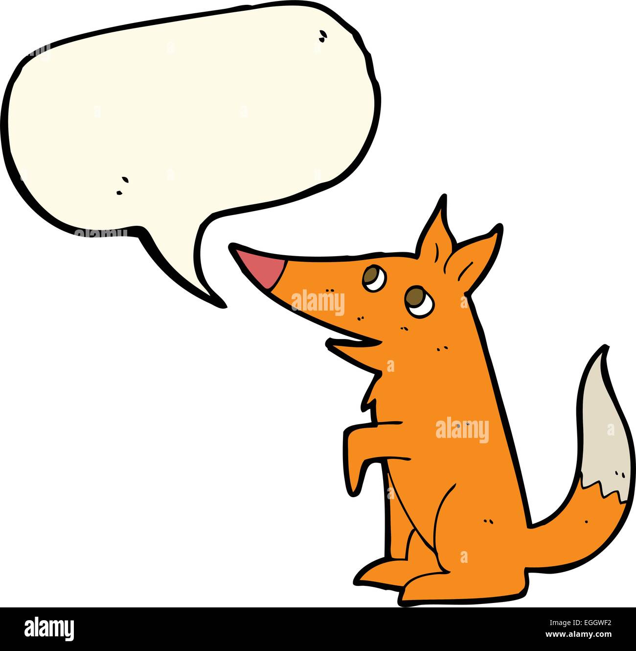 cartoon fox cub with speech bubble Stock Vector Image & Art Alamy