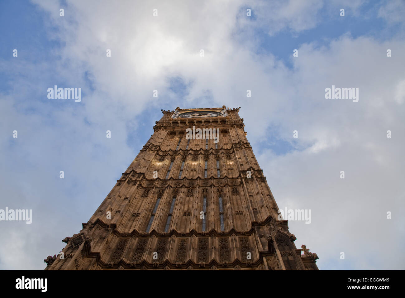 Saint Stephens tower, the location of Big Ben , the bell rings out the time adjacent the houses of Parliament. Stock Photo
