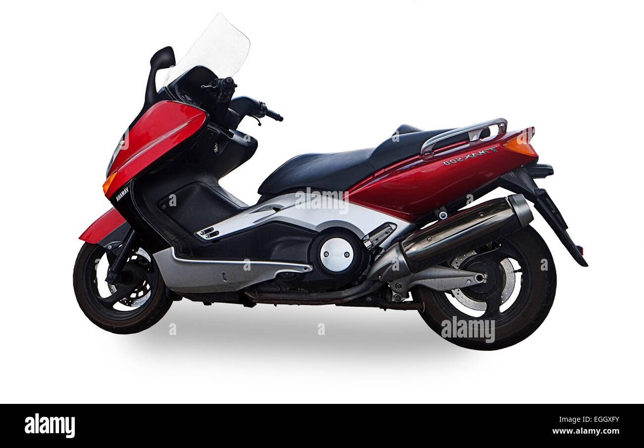 Yamaha T Max 500 maxi scooter cut-out on white background Stock Photo -  Alamy