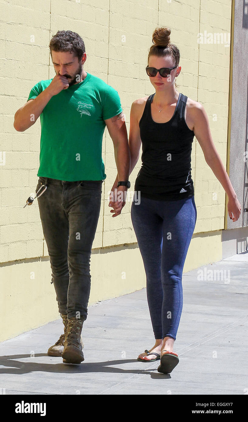 Shia Labeouf And His Girlfriend Mia Goth Spotted Out In Studio City Featuring Shia Labeouf Mia Goth Where Los Angeles California United States When 22 Aug 2014 Stock Photo Alamy