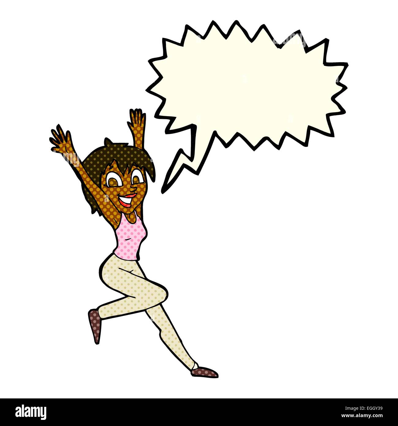 Cartoon jumping woman bubble hi-res stock photography and images - Alamy