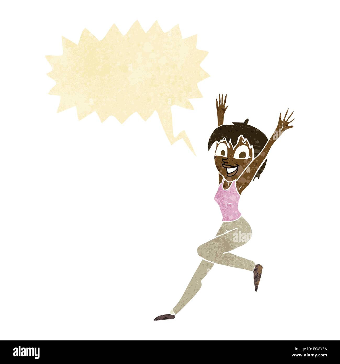 Cartoon jumping woman bubble hi-res stock photography and images - Alamy