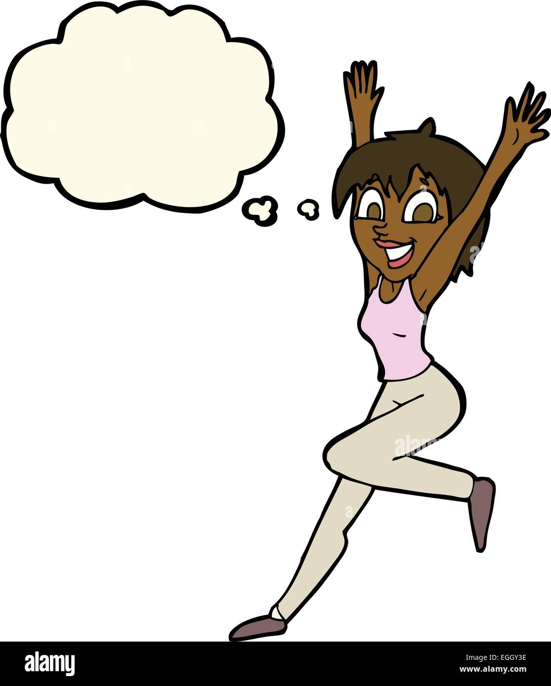 Cartoon jumping woman bubble hi-res stock photography and images - Alamy