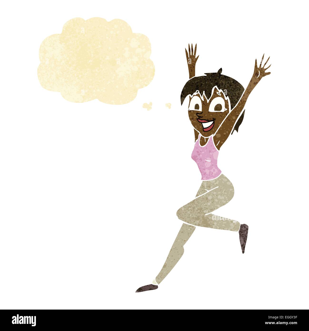 Cartoon jumping woman bubble hi-res stock photography and images - Alamy