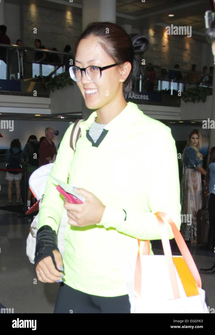 Professional golfer michelle wie arrives hi res stock photography and
