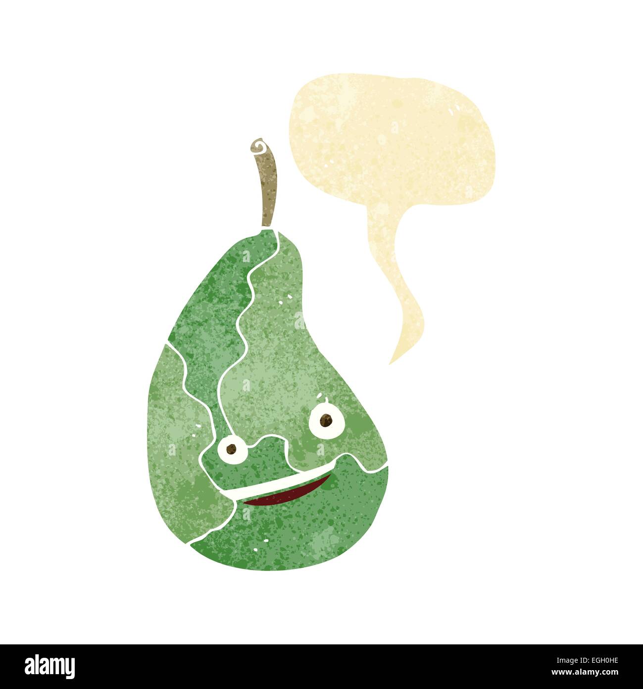 cartoon happy pear with speech bubble Stock Vector Image & Art - Alamy
