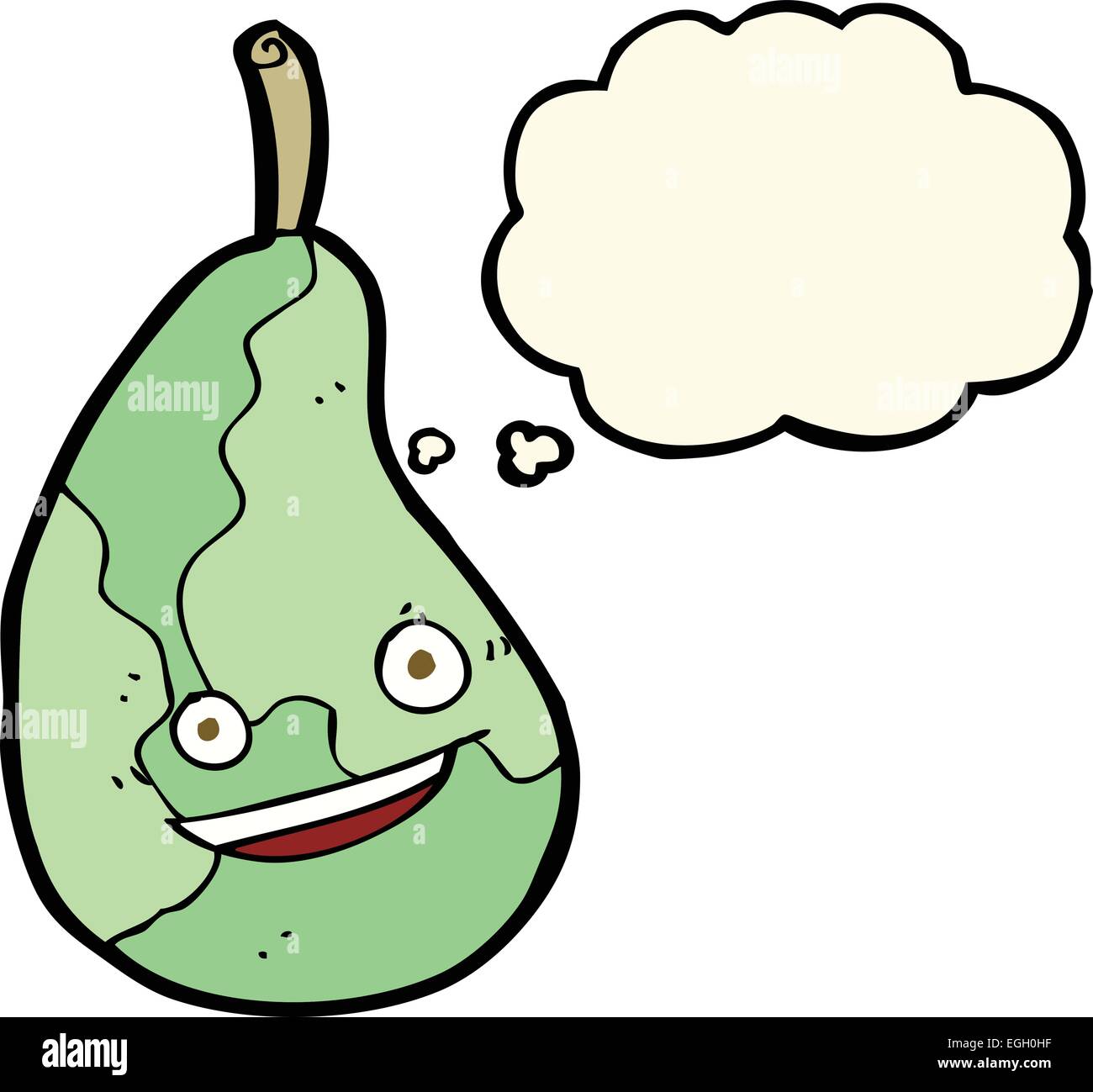 cartoon happy pear with thought bubble Stock Vector Image & Art - Alamy