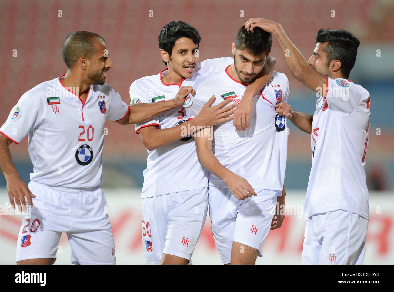 Kuwait City, Kuwait. 24th Feb, 2015. Players of Kuwait's Al Kuwait SC