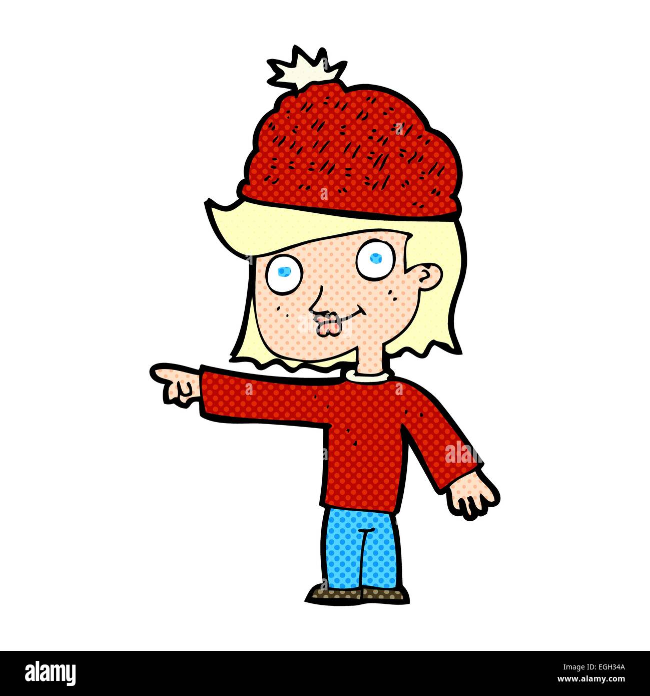 cartoon woman wearing winter hat Stock Vector Image &amp; Art - Alamy